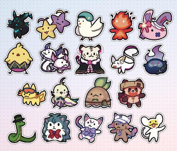 Sticker designs - vtuber mascots